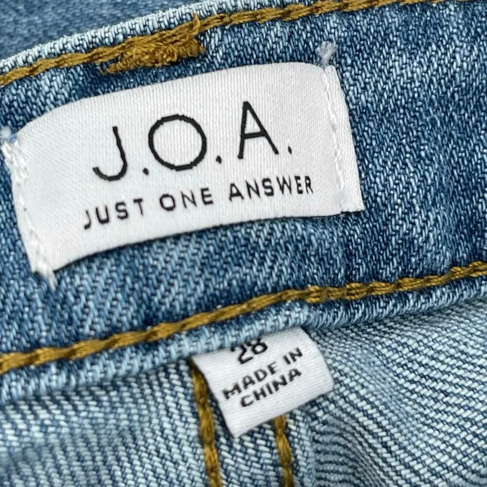 J.O.A. Jeans SZ 28 NWT Blue Denim Cutoff Cropped Cotton Stretch Just One Answer